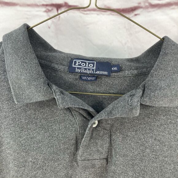Polo Ralph Lauren Pullover Sweater Polo ShirtMen's Sz XXL  Buttons Collar Gray - Picture 7 of 10